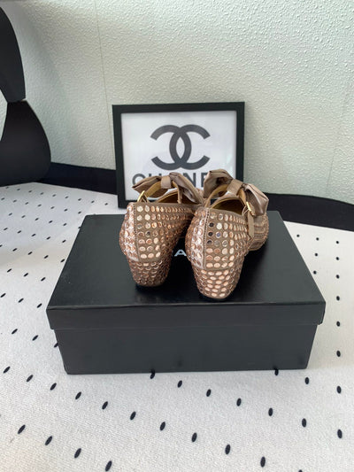 Bow rhinestone Mary Jane shoes Chanel VIP1:1