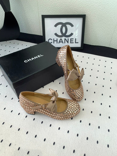 Bow rhinestone Mary Jane shoes Chanel VIP1:1