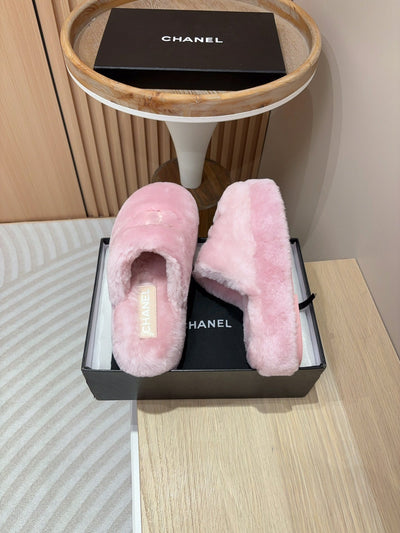 Autumn and winter thick-soled wool slippers, Chanel new VIP1:1