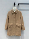 Herm* 24SS buckle long 100% sheepskin coat 1:1 VIP 8