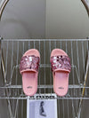 Pink Glitter Fendi Flat Slides