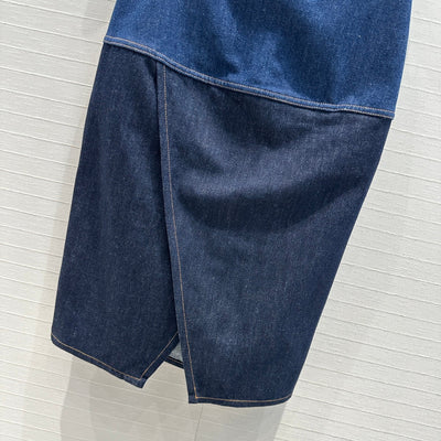 FEN* 24SS Colorblock High Waist Denim Skirt 1:1 VIP 8