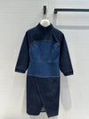 FEN* 24SS Colorblock Stand Collar Denim Dress 1:1 VIP 8