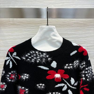 CHAN* 24SS jacquard pattern knitted sweater 1:1 VIP 8