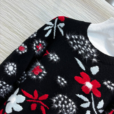 CHAN* 24SS jacquard pattern knitted sweater 1:1 VIP 8