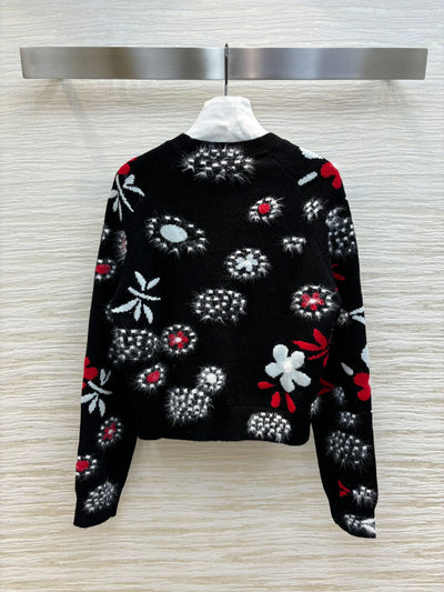 CHAN* 24SS jacquard pattern knitted sweater 1:1 VIP 8