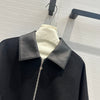 Herm* 24SS double-faced cashmere and leather jacket 1:1 8