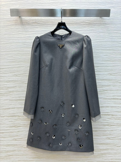 PRA* 24SS Heavy Diamond Sequin Dress 1:1 VIP 8