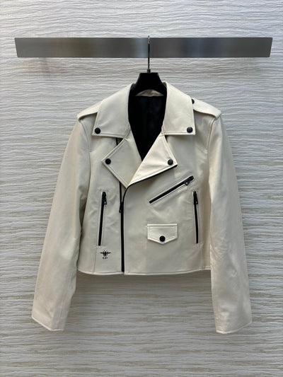 DIO* 24SS 100% Sheepskin Letter Graffiti Leather Jacket 1: 1VIP