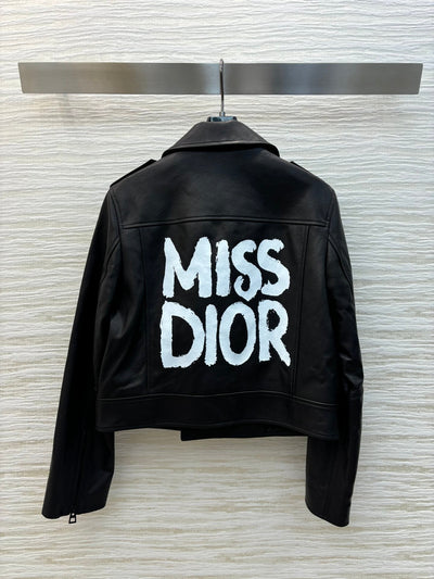 DIO* 24SS 100% Sheepskin Letter Graffiti Leather Jacket 1: 1VIP