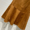 PRA* 24SS Golden Brown Suede Long Skirt 1:1 VIP