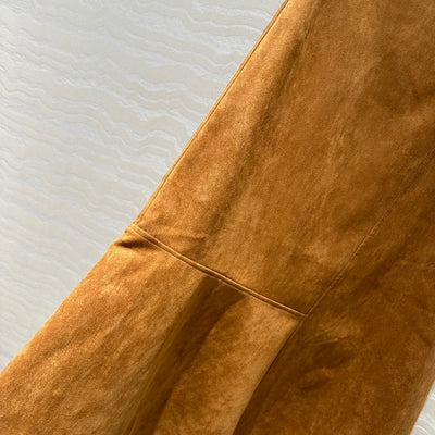 PRA* 24SS Golden Brown Suede Long Skirt 1:1 VIP