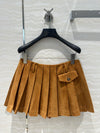 PRA* 24SS suede vest + ultra-short pleated skirt 1:1 VIP