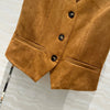 PRA* 24SS suede vest + ultra-short pleated skirt 1:1 VIP