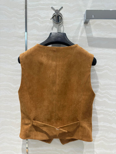 PRA* 24SS suede vest + ultra-short pleated skirt 1:1 VIP