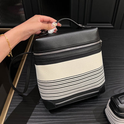 Loro Pia**2024 canvas striped shoulder bag