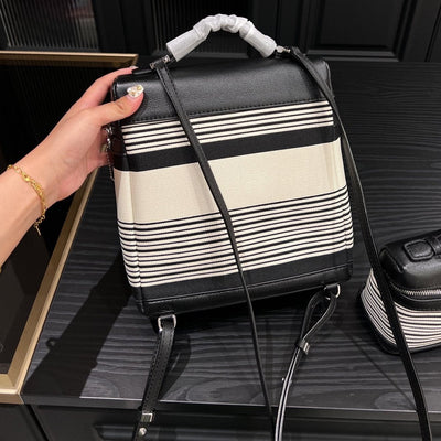 Loro Pia**2024 canvas striped shoulder bag