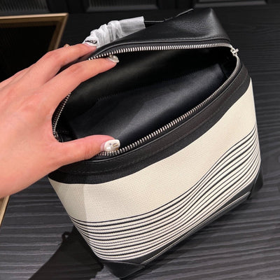 Loro Pia**2024 canvas striped shoulder bag