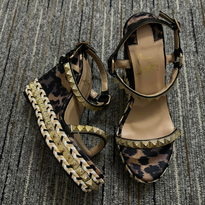 Christia** Loubout** new leopard print platform shoes