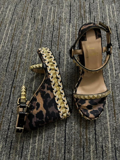 Christia** Loubout** new leopard print platform shoes