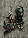 Christia** Loubout** new black star high platform shoes