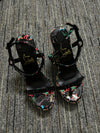 Christia** Loubout** new black star high platform shoes