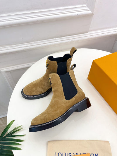 Louis Vuitton new 2025 new high quality VIP1:1 thick sole Chelsea ankle boots collection