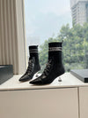 Chan*** 2025 new high quality VIP1:1 autumn and winter British style Chanel elastic knitted short boots