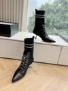 Chan*** 2025 new high quality VIP1:1 autumn and winter British style Chanel elastic knitted short boots