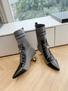 Chan*** 2025 new high quality VIP1:1 autumn and winter British style Chanel elastic knitted short boots