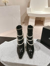 Chan**2025 new VIP1:1 pearl chain thick heel boots