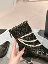 Chan**2025 new VIP1:1 pearl chain thick heel boots