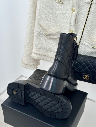 CHANE**2025 autumn and winter new VIP1:1 diamond letter thick heel short boots