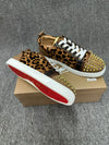 Christia* Loubouti* Men's Red Sole Shoes Leopard Print