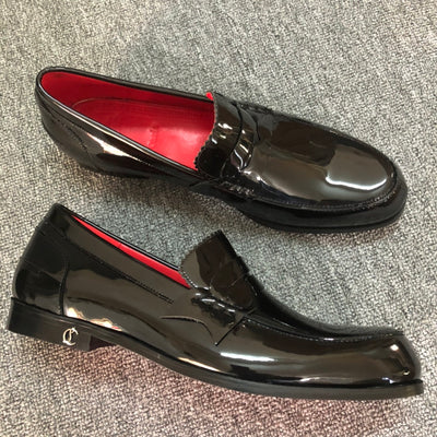 Christia* Loubouti* Black Men's Leather Shoes