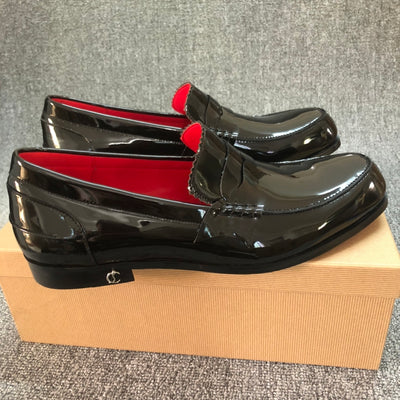 Christia* Loubouti* Black Men's Leather Shoes